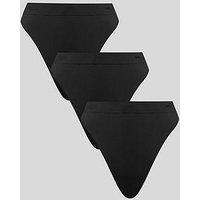 Boux Avenue Seamfree High Leg Thongs 3 Pack - Black