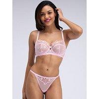Boux Avenue Evangeline Embroidered Thong - Light Pink