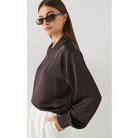 Lacoste Long Sleeve Knitted Polo Top - Brown