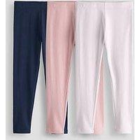 The Very Collection Girls 3 Pack Basic Cotton Leggings (9 Months - 7 Years)
