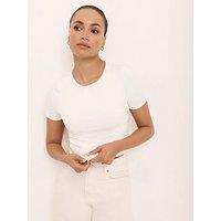 Mint Velvet Layering Short Sleeve Top - White