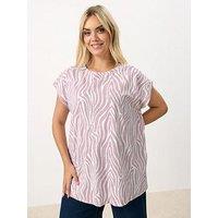 Yours Curve Printed Grown On Slub T-Shirt