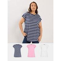 Yours Curve 3 Pack Grown On Slub T-Shirt