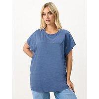 Yours Curve Cotton Slub Stud Top