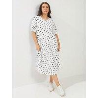 Yours Curve Puff Sleeve Tierred Midaxi Polka Dress