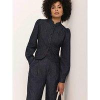 Mint Velvet Denim Long Sleeve Jacket - Dark Indigo