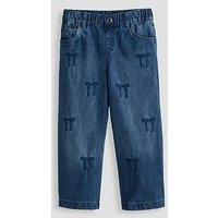 The Very Collection Girls Embroidered Wide Leg Jean - Blue