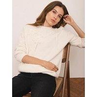 Mint Velvet Flower Detail Jumper - Cream