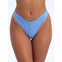 Boux Avenue Eden Lace Thong - Cornflower Blue