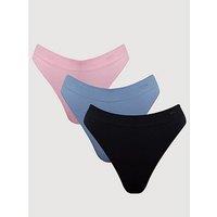 Boux Avenue Seamfree High Leg Thong 3 Pk - Pink Mix