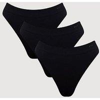Boux Avenue Seam Free High Leg Brazilian Knickers 3 Pack - Black