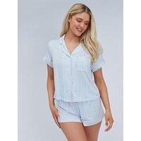Boux Avenue Heart Stripe Modal Short Pyjama - Blue