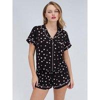 Boux Avenue Heart Modal Short Pyjama Set - Black