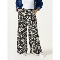 Yours Curve Jersey Wide Leg Trousers - Black