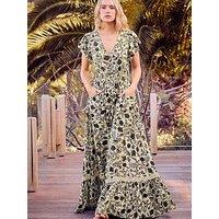 Long Tall Sally Floral Button Lace Maxi Dress - Green