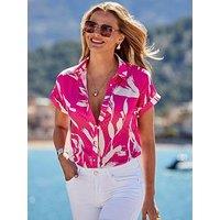 Sosandar Print Jacquard Shirt - Pink