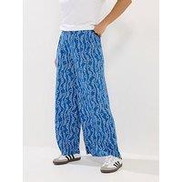 Pixiegirl Petite Rope Print Palazzo Trousers - Blue