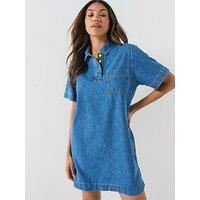 Lacoste Denim Shirt Dress - Blue