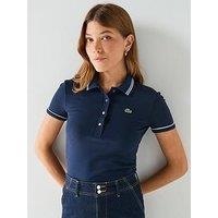 Lacoste Tipped Logo Short Sleeve Polo - Navy