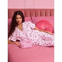 Boux Avenue Strawberry Cotton Pyjama Set - Pink