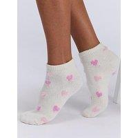 Boux Avenue Hearts & Stripes 2 Pack Trainer Socks - Blue Mix