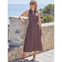 Sosandar Sleeveless Linen Shirt Dress - Brown