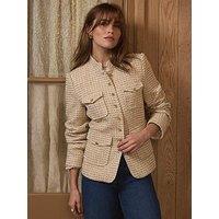 Mint Velvet Neutral Boucle Jacket - Cream