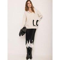 Mint Velvet Love Graphic Jumper - Cream