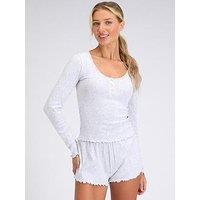 Boux Avenue Heart Pointelle Short Set - Marl Mix