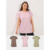 Yours Curve 3 Pack Short Sleeve Core T-Shirts