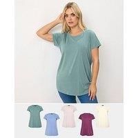 Yours Curve 5 Pack Short Sleeve Core T-Shirts