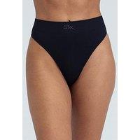 Boux Avenue Rib Seamless Thongs - Black