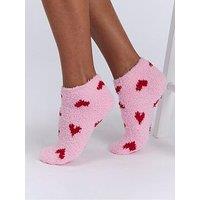 Boux Avenue Heart 2 Pack Trainer Socks - Red