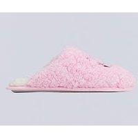 Boux Avenue Cherry Bow Embroidered Mule Slippers - Pink