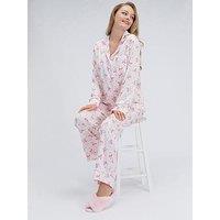 Boux Avenue Bow Satin Pyjama Set - Ivory Mix