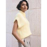 Mint Velvet Wool Blend Knit Top - Yellow