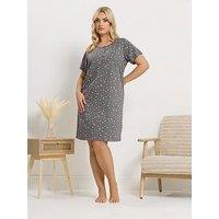 Yours Curve Ditsy Placket Nightdress