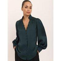 Mint Velvet Teal Satin Blouse - Green