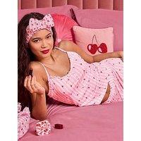 Boux Avenue Cherry Stripe Modal Pyjama Set - Pink