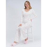 Boux Avenue Heart Rib Modal Pyjama Set - Ivory Mix - White