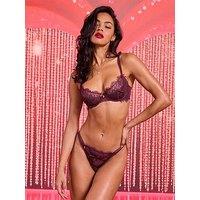 Boux Avenue Alva Lace Thong - Berry