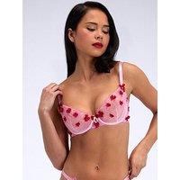 Boux Avenue Vivienne Embroidered Balconette Bra - Pink