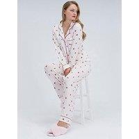 Boux Avenue Polka Rose Modal Pyjama Set - Ivory Mix