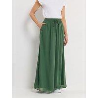 Long Tall Sally Tie Waist Maxi Skirt - Green