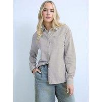 Long Tall Sally Stripe Shirt - Cream