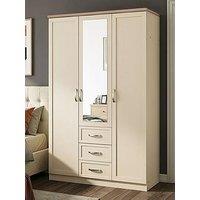 The Very Collection Camberley 3 Door 3 Drawer Mirrored Wardrobe
