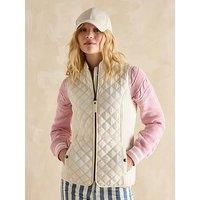 Joules Minx Showerproof Diamond Quilted Gilet - Cream