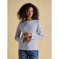 Joules Harbour Striped Boat Neck Long Sleeve Top - Blue