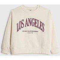 River Island Older Girls Los Angeles Sweat Top - Cream