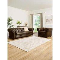 The Very Collection New Bakerfield Leather 3 Seater + Chair
